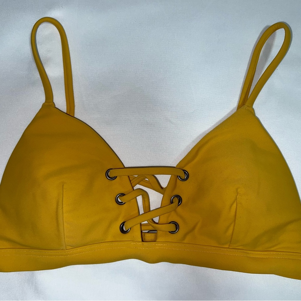 Hollister Yellow Triangle Swim Top